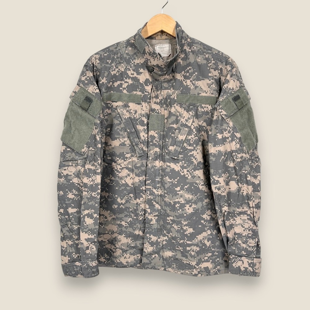Army Combat Coat Men Medium Digital Camo Ripstop Wind-Resistant Poplin Military